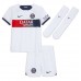 Camiseta Paris Saint-Germain Vitinha Ferreira #17 Visitante Equipación para niños 2023-24 manga corta (+ pantalones cortos)